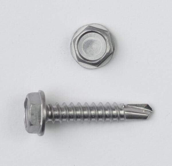 10X1HTSS #10 (5/16 HEX) X 1 INDENTED HEX WASHER HEAD UNSLOT SELF DRILL SCREW 410 STAINLESS STEEL